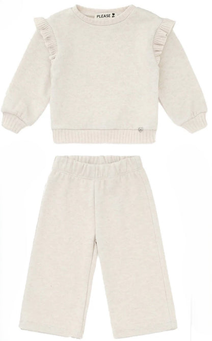 PLEASE Beige Knitted Top & Pants LB32230-FJ49230