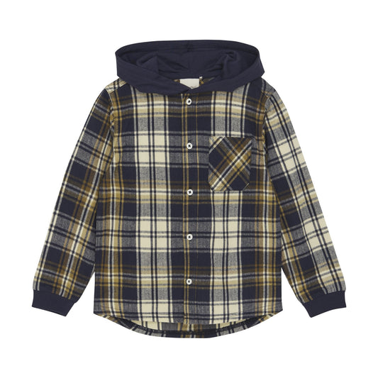 Minymo Check Hooded Shirt 133589