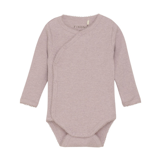 Fixoni Pale Mauve Ribbed Bodysuit 422780