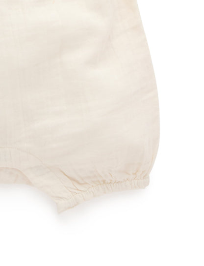 Purebaby Girls Embroidered Romper PN1009S25