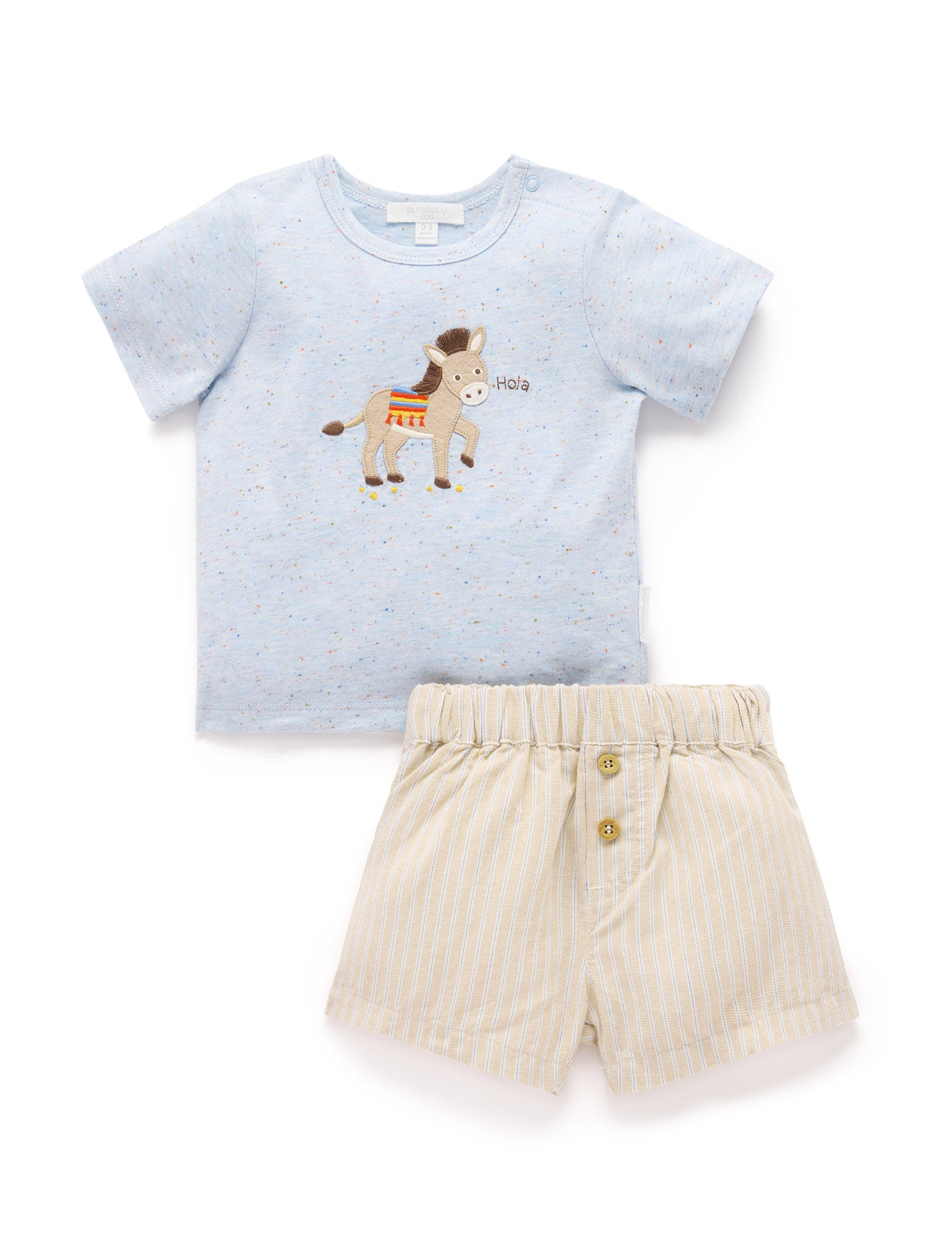 Purebaby Taco Stripe Top & Shorts PN1054S25