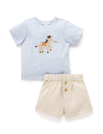 Purebaby Taco Stripe Top & Shorts PN1054S25
