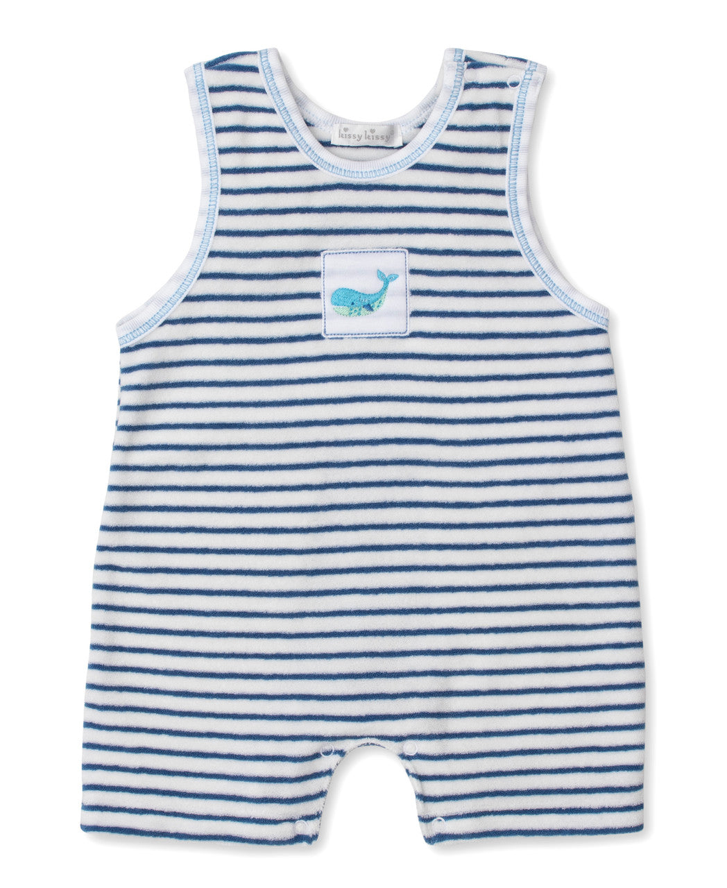 Kissy Kissy Watercolor Whales Terry Romper (KBR09858I)