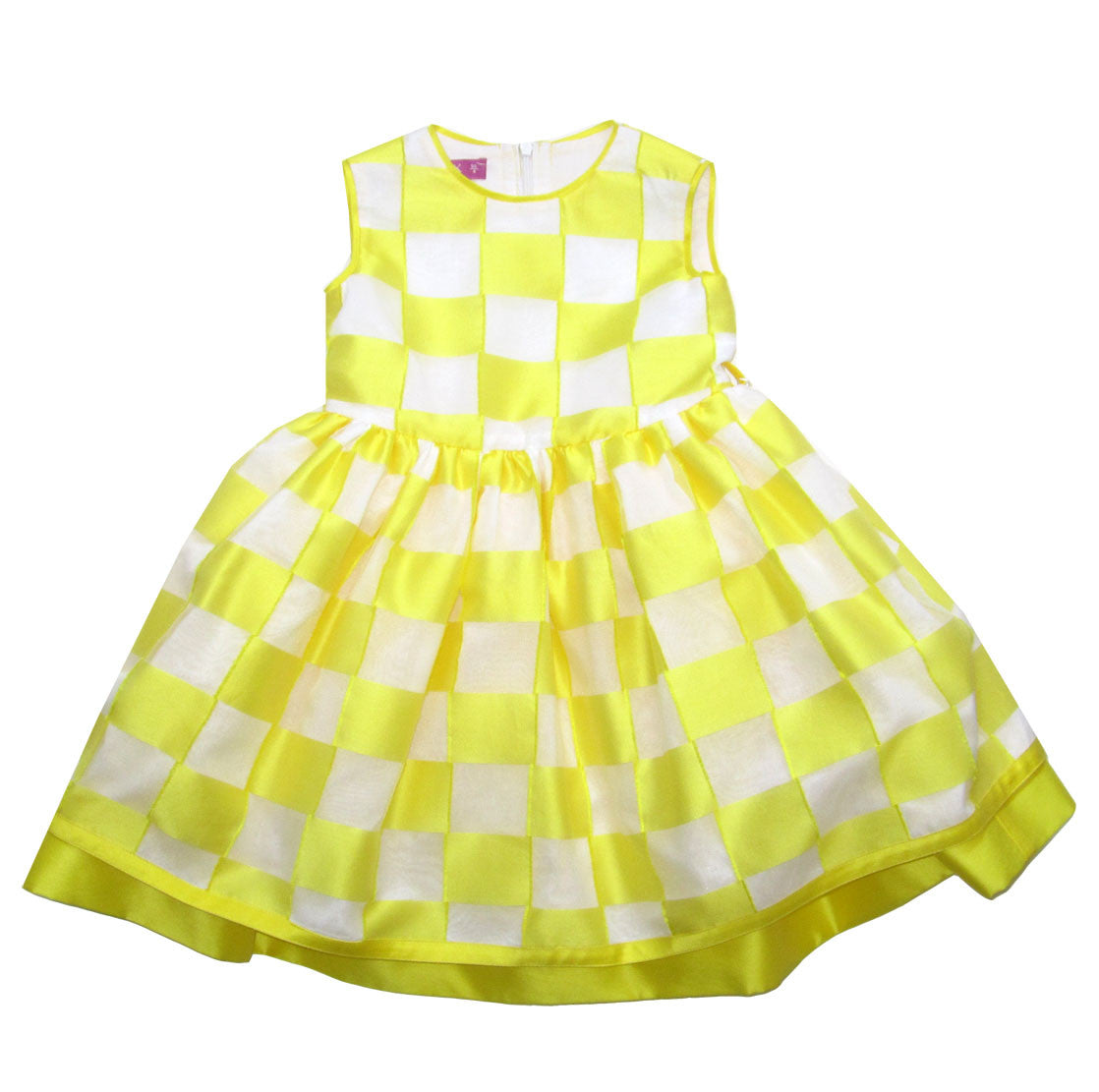 Val Max Yellow Check Dress